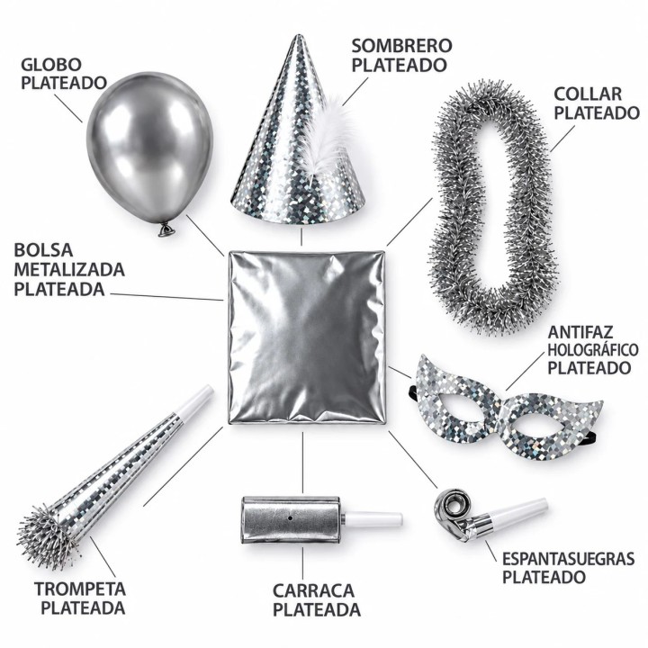 Imagen de catálogo: Cotillón Holográfico Plata